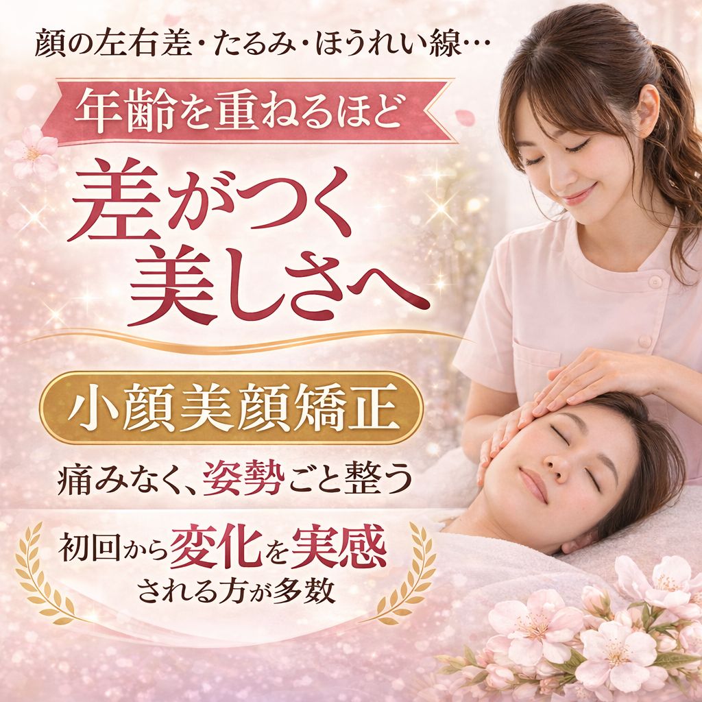 顔の左右差・たるみ・ほうれい線・・ 年齢を重ねるほど差がつく美しさへ