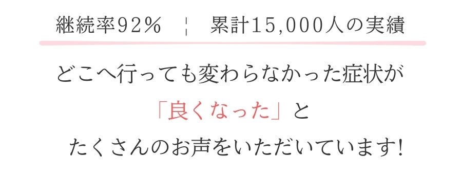 継続率92％、累計15000人の実績